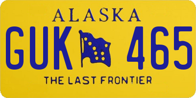 AK license plate GUK465