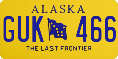 AK license plate GUK466