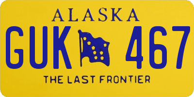 AK license plate GUK467