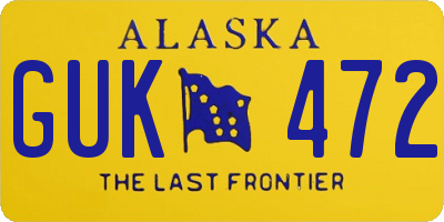 AK license plate GUK472