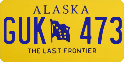 AK license plate GUK473