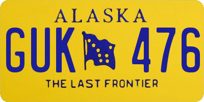 AK license plate GUK476