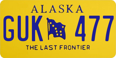 AK license plate GUK477