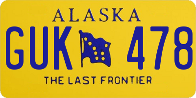 AK license plate GUK478