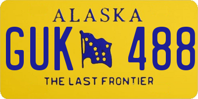 AK license plate GUK488