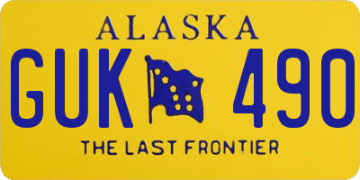 AK license plate GUK490