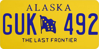 AK license plate GUK492