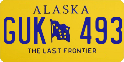 AK license plate GUK493