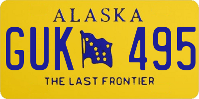 AK license plate GUK495