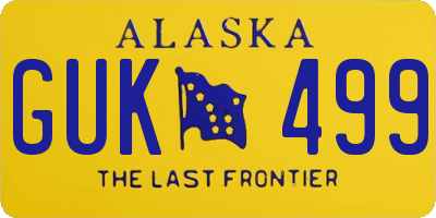 AK license plate GUK499