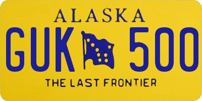 AK license plate GUK500