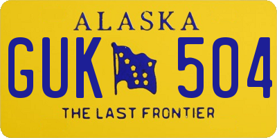 AK license plate GUK504