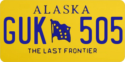 AK license plate GUK505