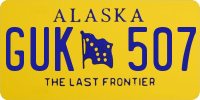 AK license plate GUK507