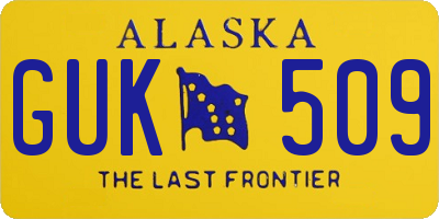 AK license plate GUK509