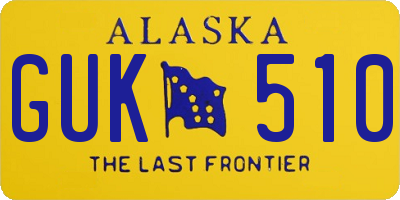 AK license plate GUK510