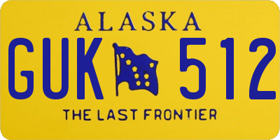 AK license plate GUK512