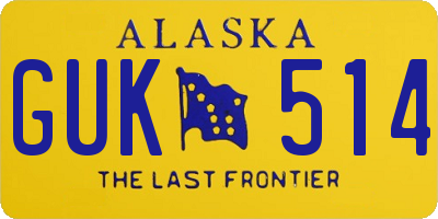 AK license plate GUK514