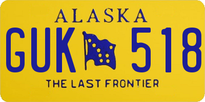 AK license plate GUK518