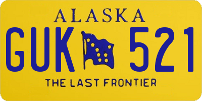 AK license plate GUK521