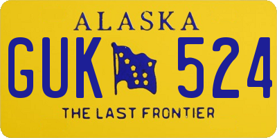 AK license plate GUK524