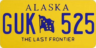 AK license plate GUK525