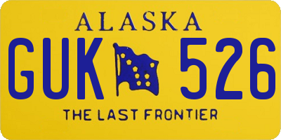 AK license plate GUK526