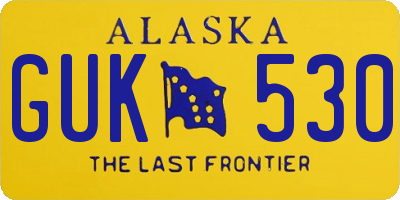 AK license plate GUK530