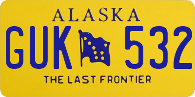 AK license plate GUK532