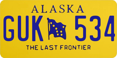 AK license plate GUK534