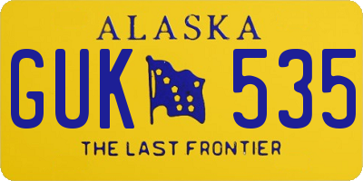 AK license plate GUK535