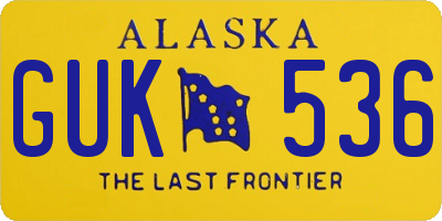 AK license plate GUK536