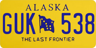 AK license plate GUK538