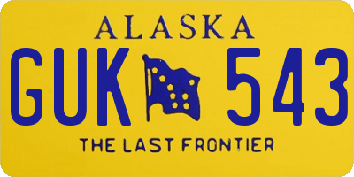 AK license plate GUK543