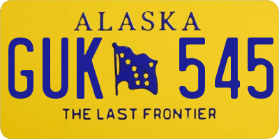 AK license plate GUK545