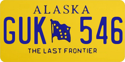 AK license plate GUK546