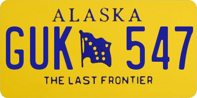 AK license plate GUK547