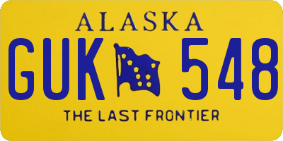 AK license plate GUK548