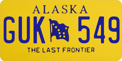 AK license plate GUK549