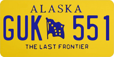 AK license plate GUK551