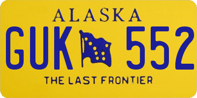 AK license plate GUK552