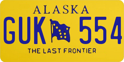 AK license plate GUK554