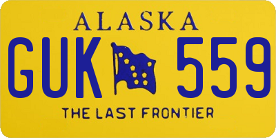 AK license plate GUK559