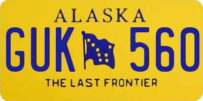AK license plate GUK560