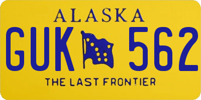 AK license plate GUK562