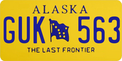 AK license plate GUK563