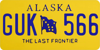 AK license plate GUK566