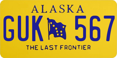 AK license plate GUK567
