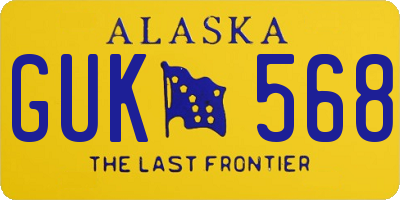 AK license plate GUK568