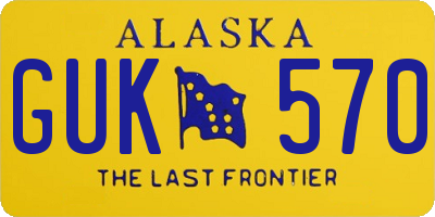 AK license plate GUK570